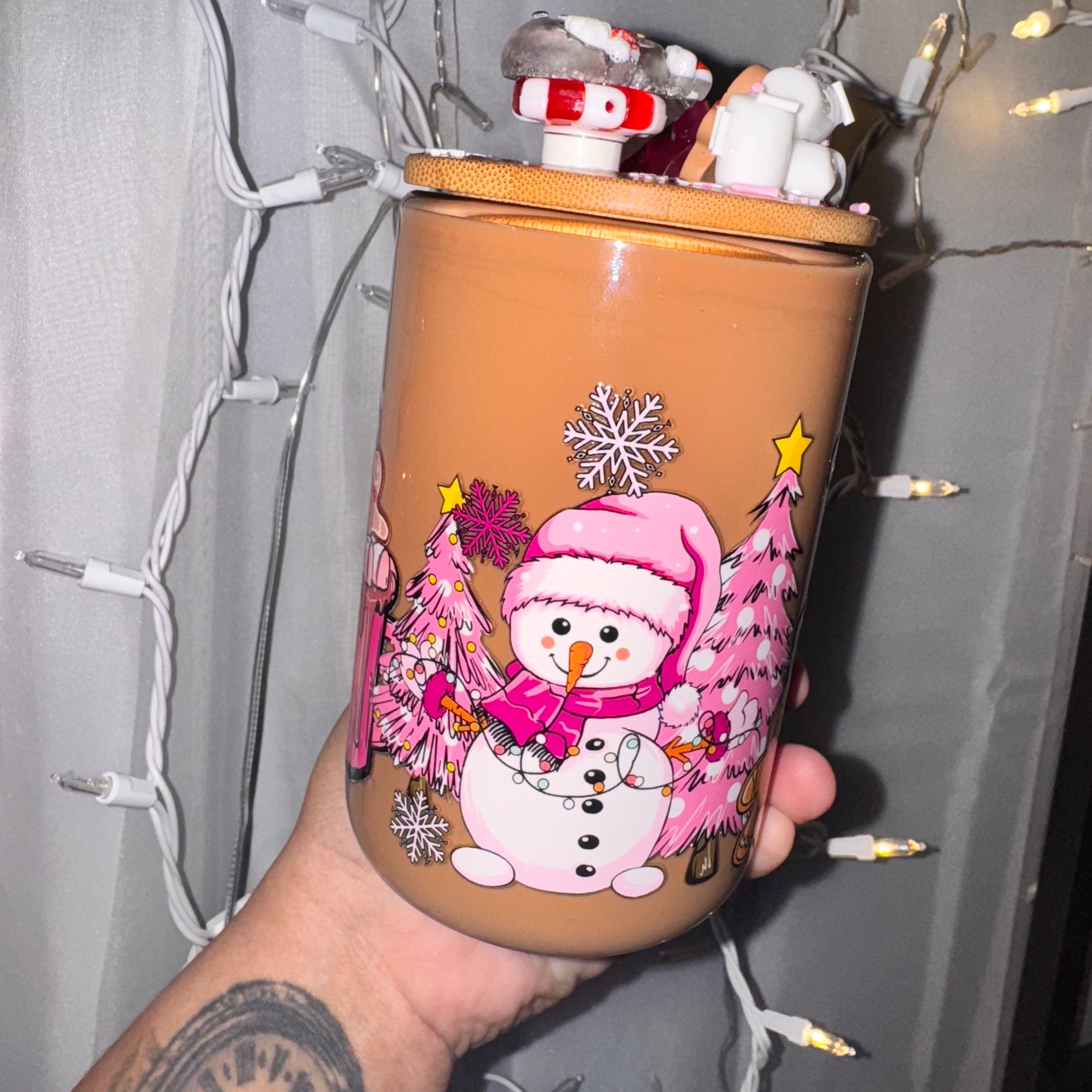 15 oz Cocoa Mug + Decorated Lid