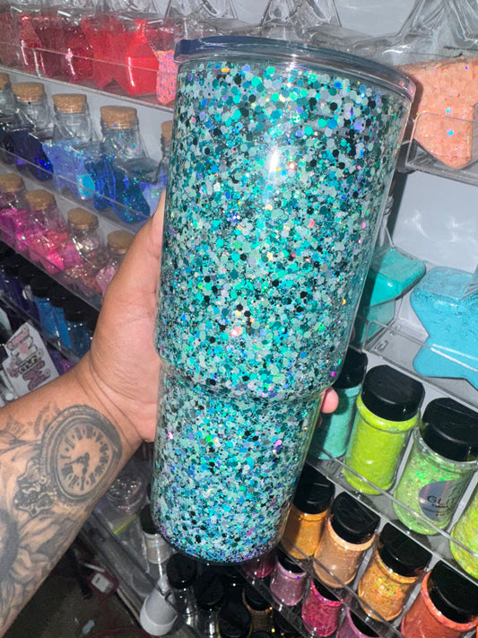 Teal Glitter • Acrylic 30 oz