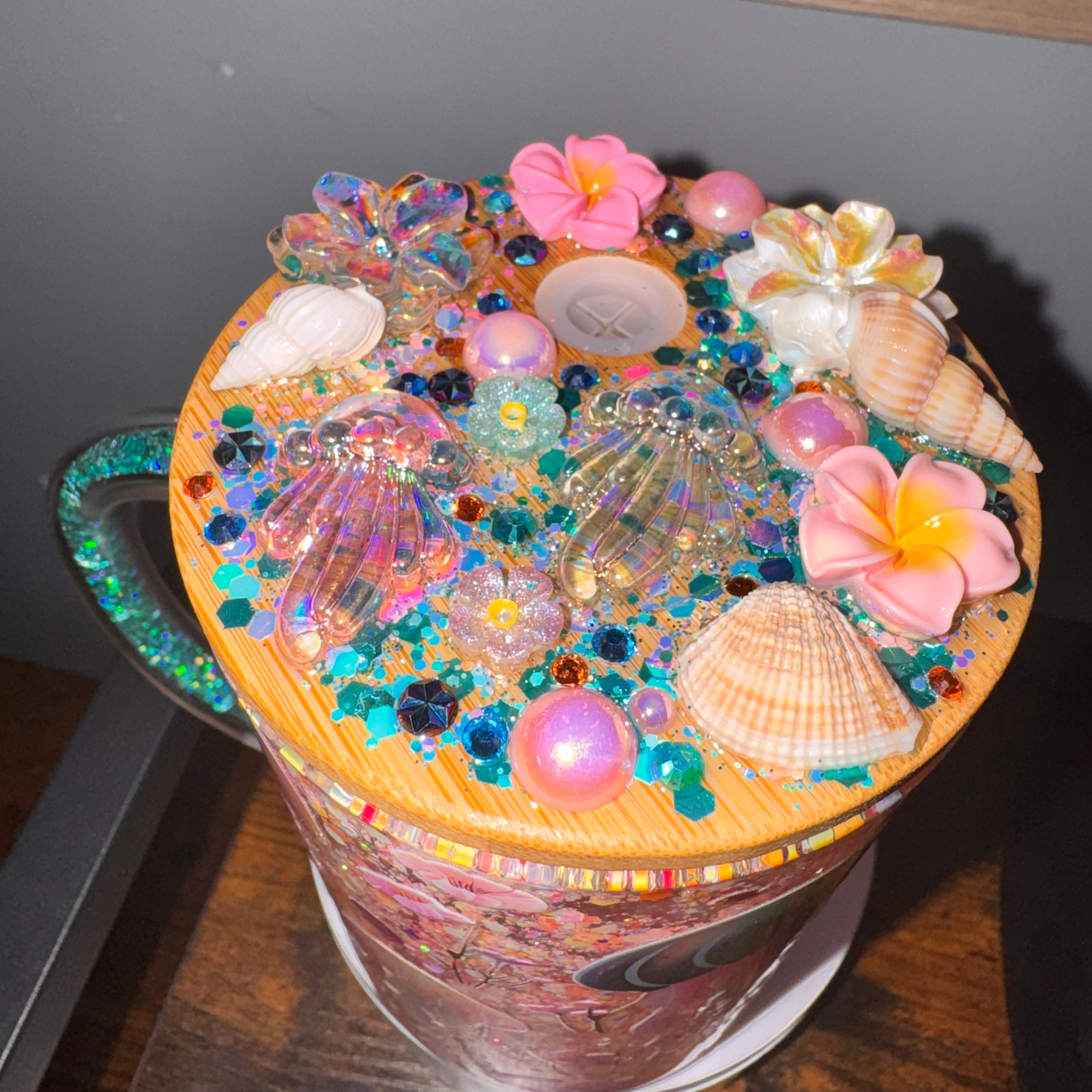 Coral Pink Mug - Jelly fish + lid