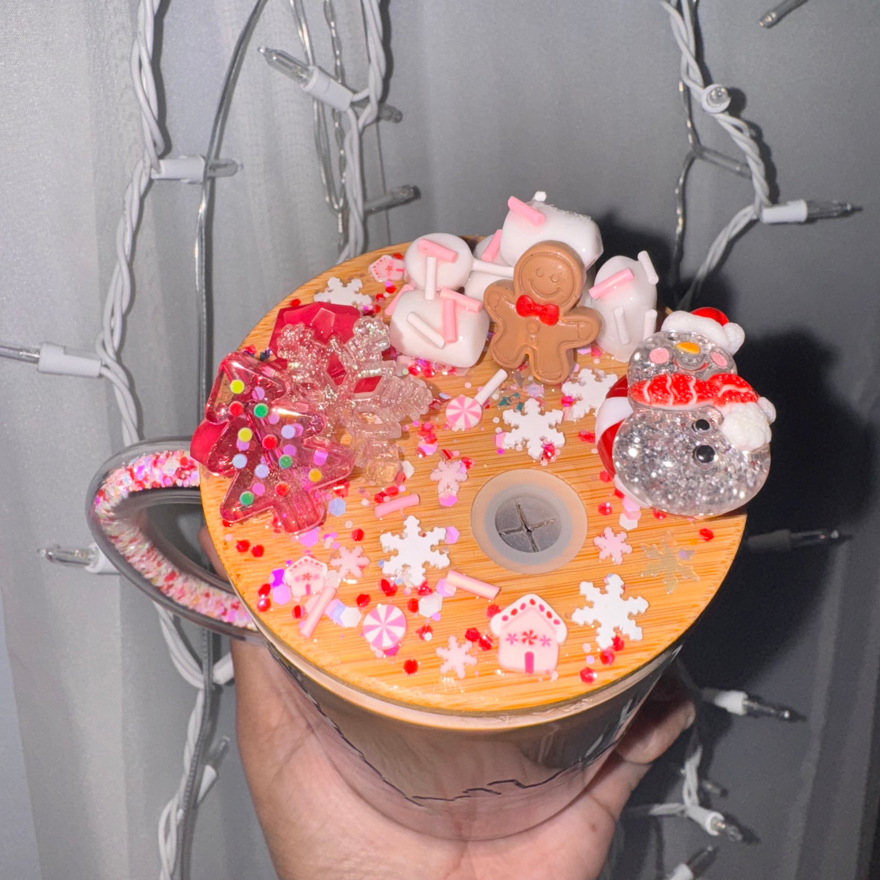 15 oz Cocoa Mug + Decorated Lid