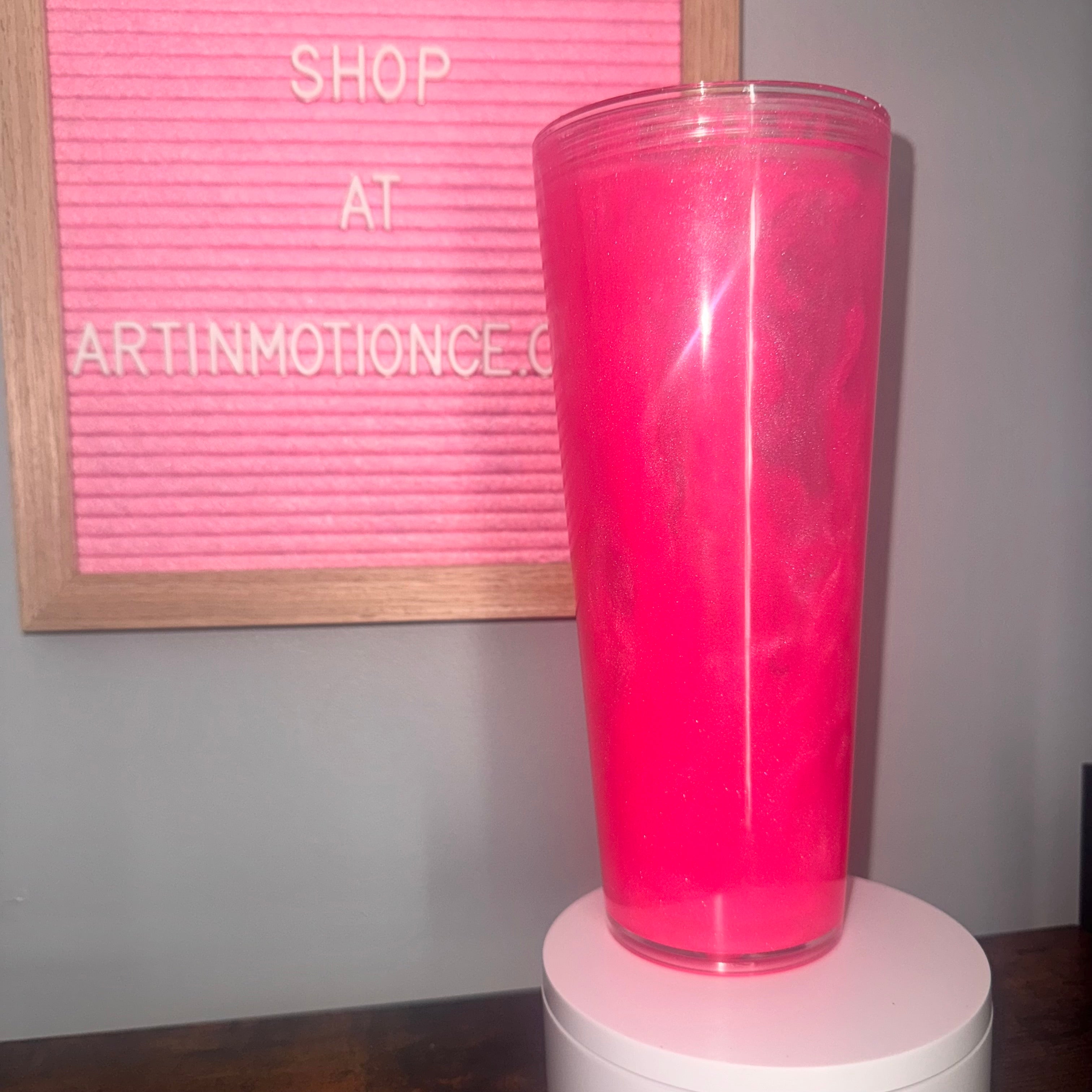 Smokey Drip Pink 24 Oz Acrylic