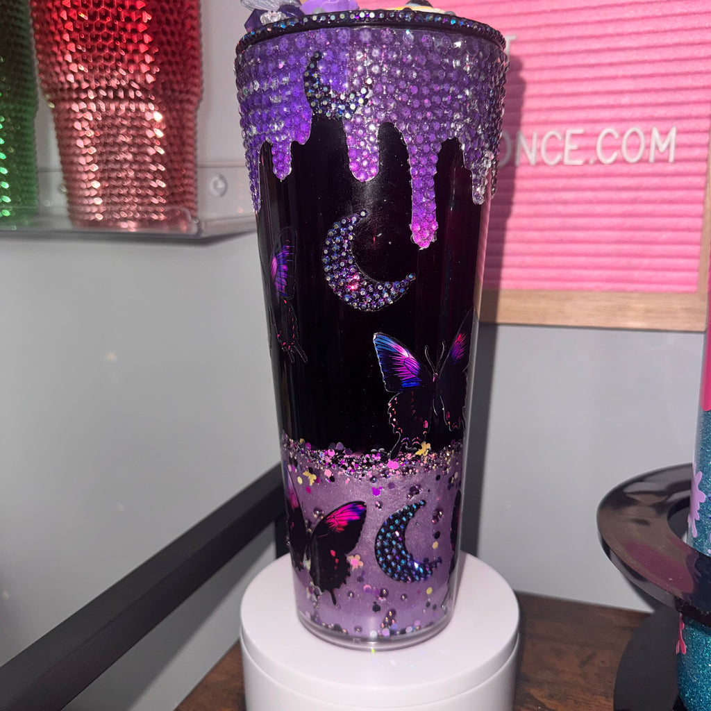 Moon Butterfly Lava - purple decor lid and drip