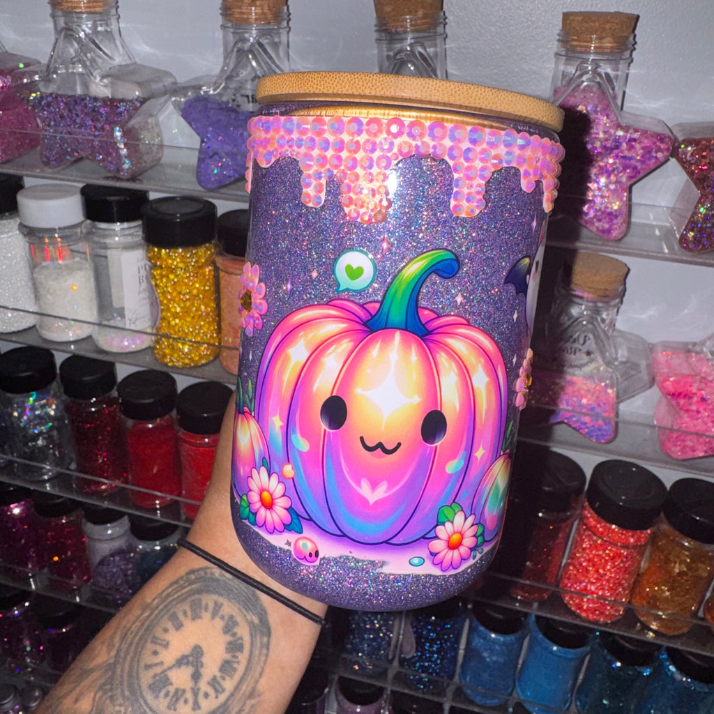 15oz Mug + dry globe + rhinestone drip