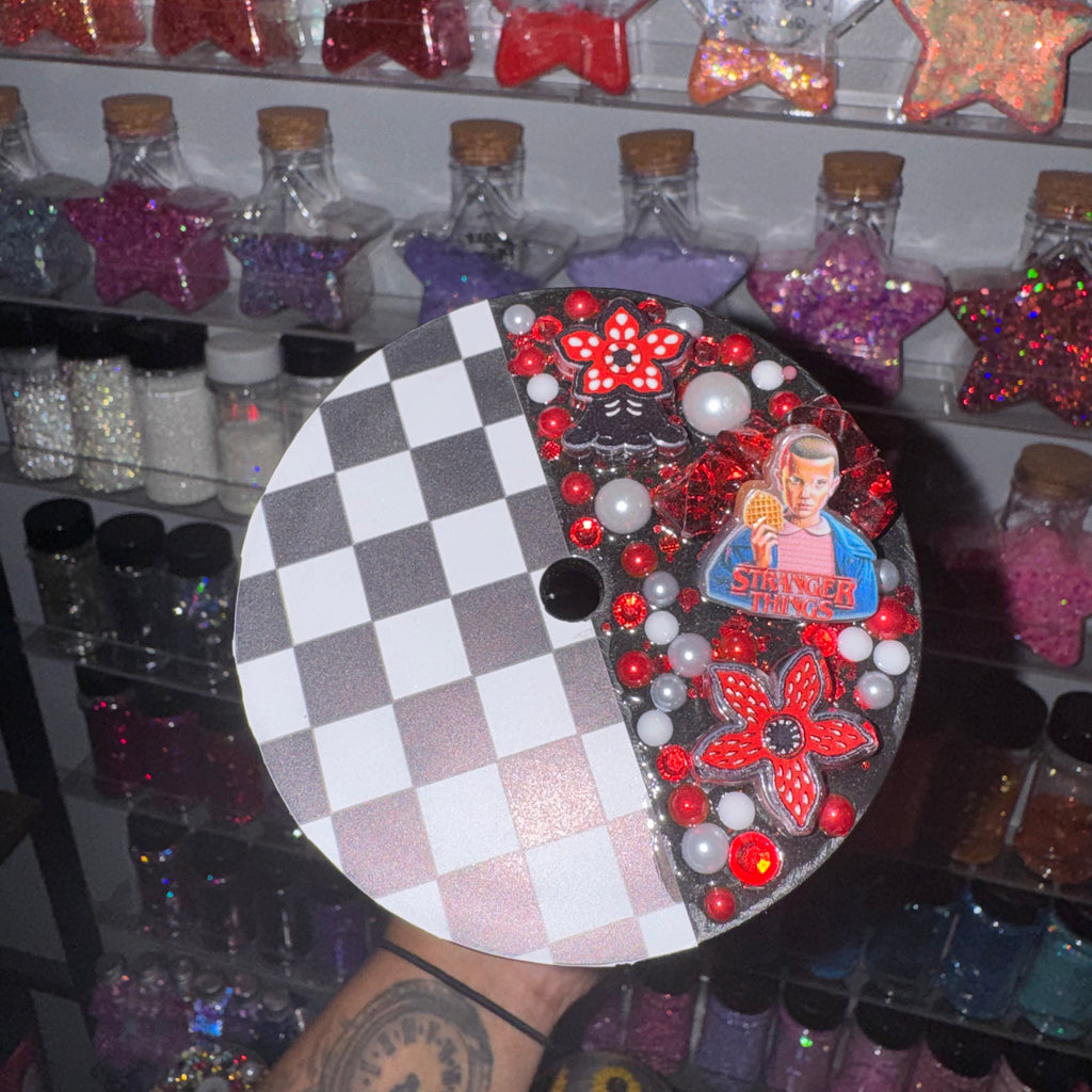 Stranger Things - lava + decorated lid + rhinestone drip