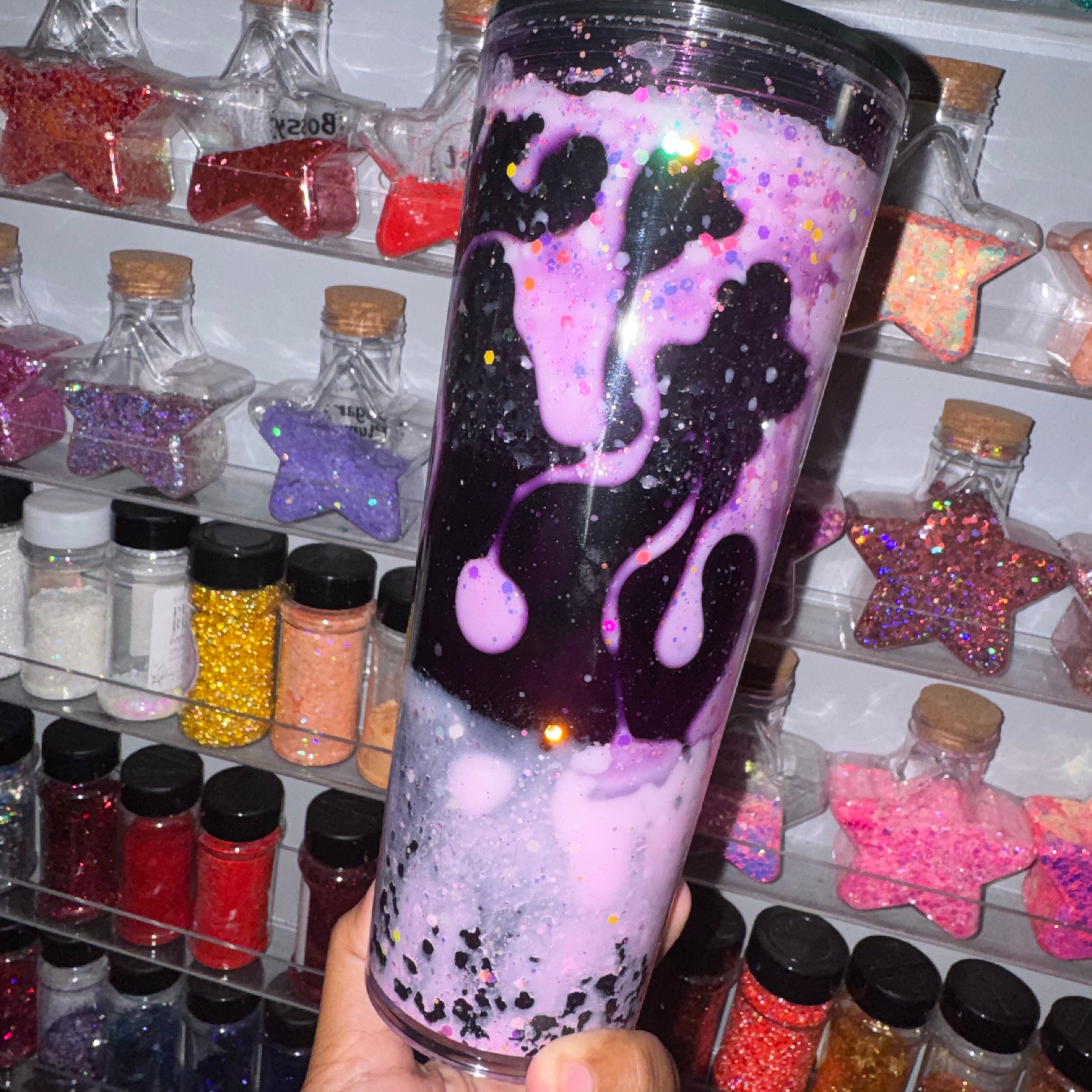 Pink/dark purple  - lava